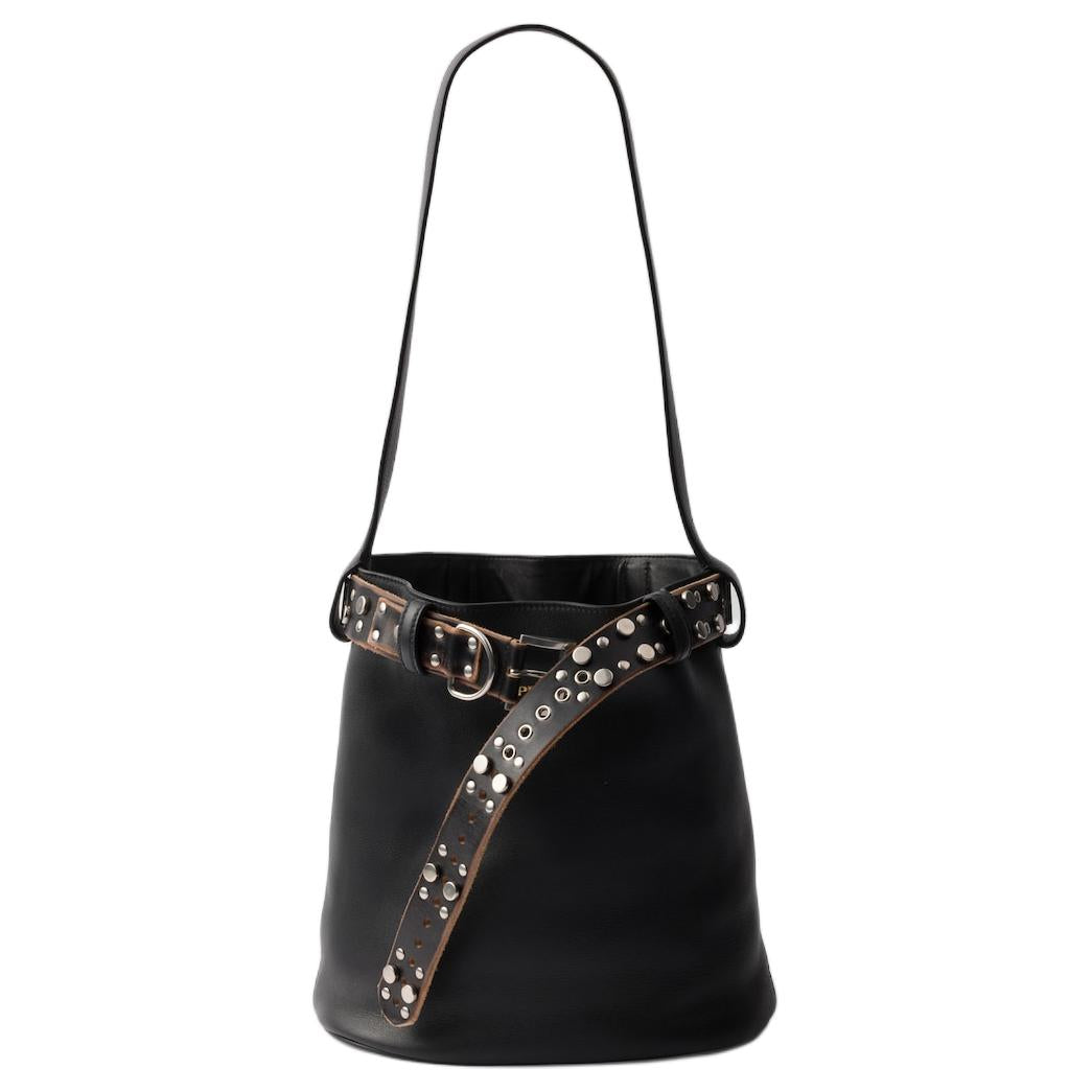 PRADA Cow Leather Bucket Bag, Shoulder Bag Women's Black