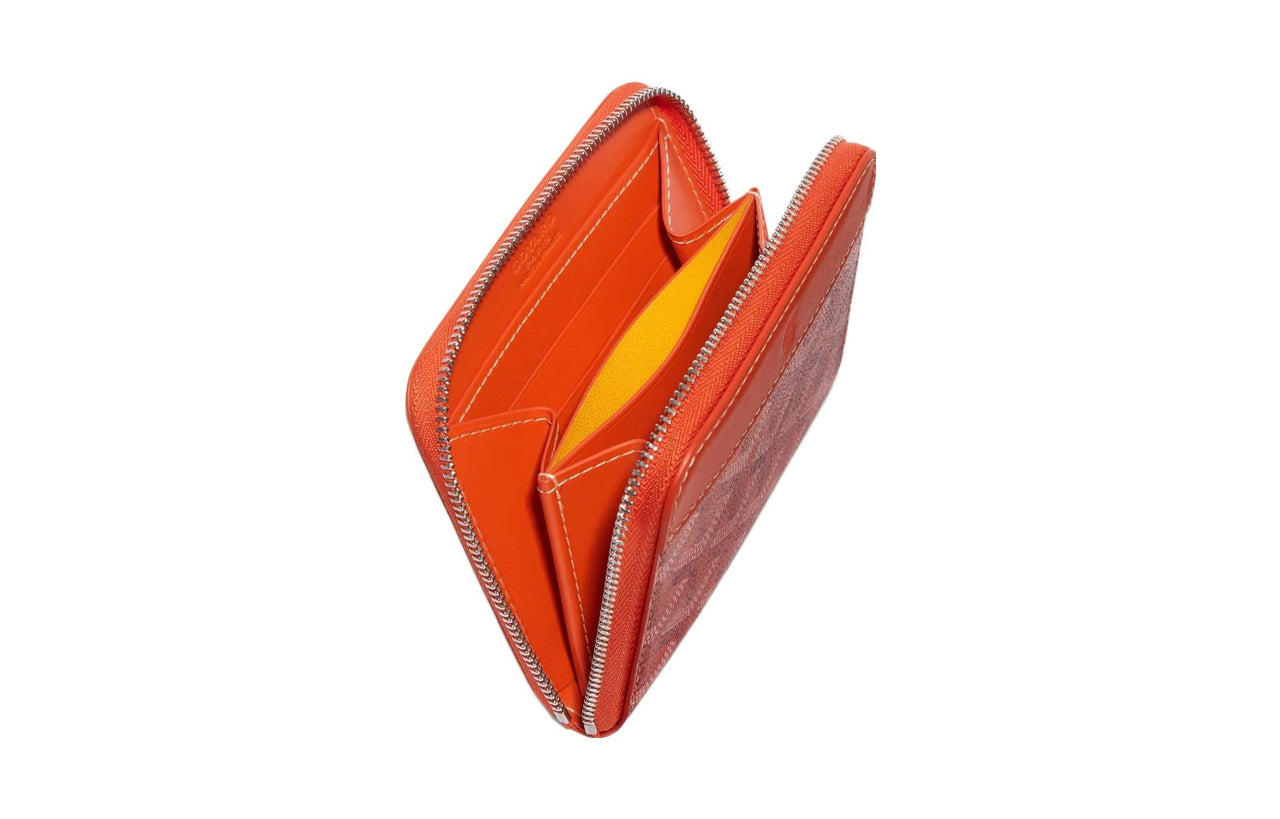 GOYARD MATIGNON Canvas With Leather Wallet Small Size Unisex Orange