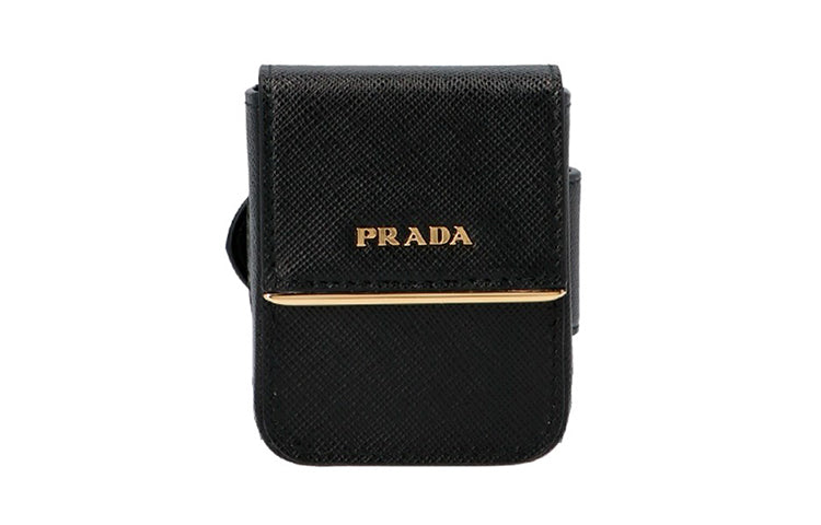 PRADA Cow Leather Wrist Bag Women's Black