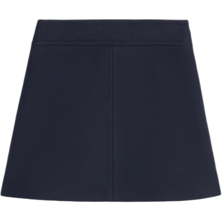 CELINE Trapeze Mini Skirt In Double Faced Wool Tricotine