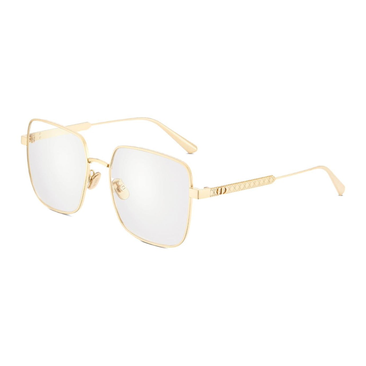 DIOR Metal Rectangular Eyeglass Frames Women's Gold