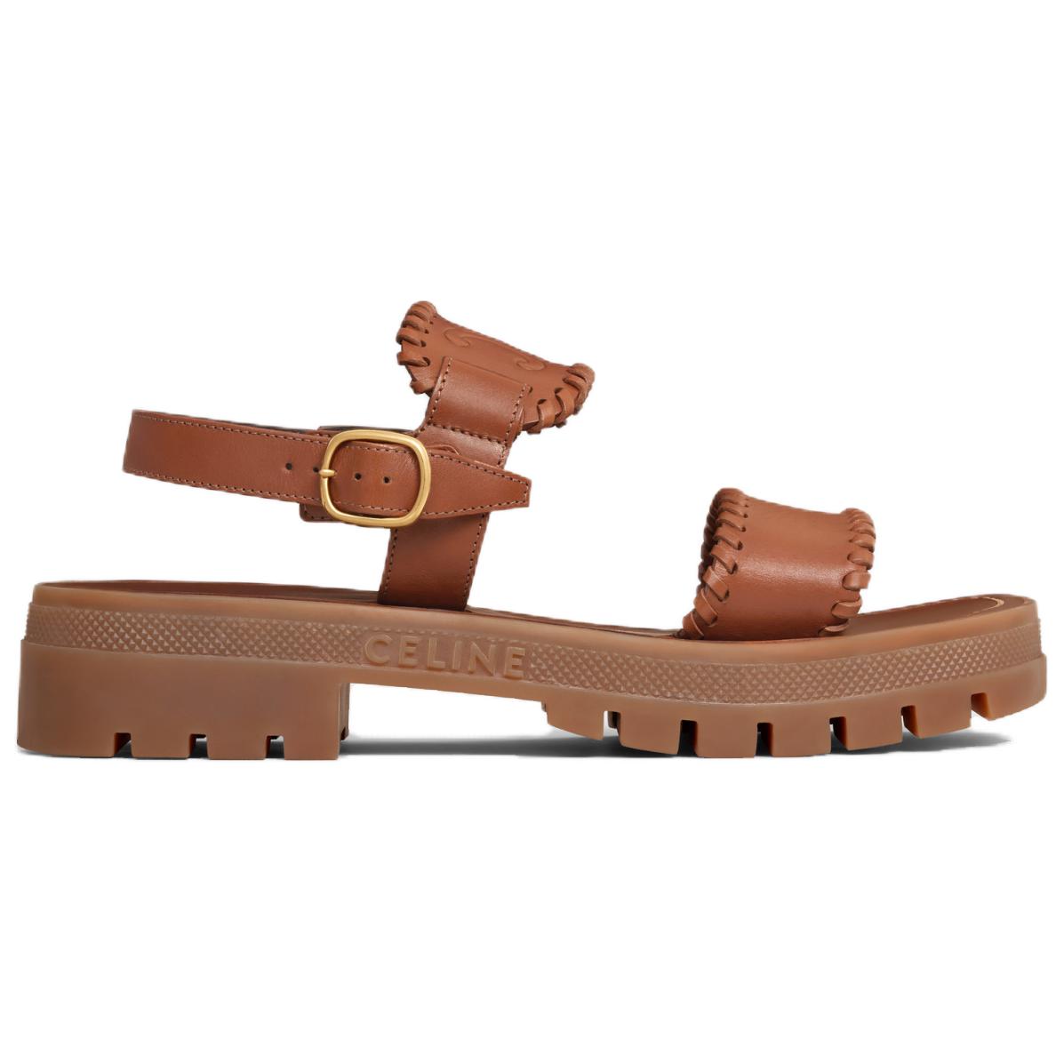 CELINE Clea Triomphe Beach Sandals Women's Brown