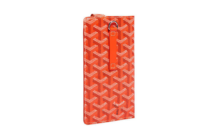 GOYARD Montmartre Canvas With Leather Cell Phone Pouch Large Size Unisex Orange