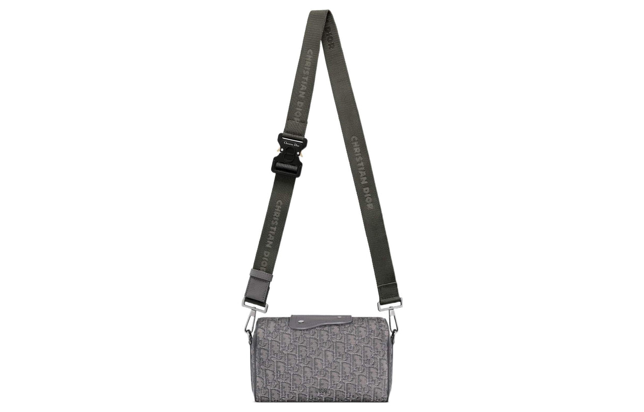 DIOR Lingot Oblique Embroidery Monogram All over Print Handbag, Shoulder Bag, Crossbody Bag Men's Metal Gray