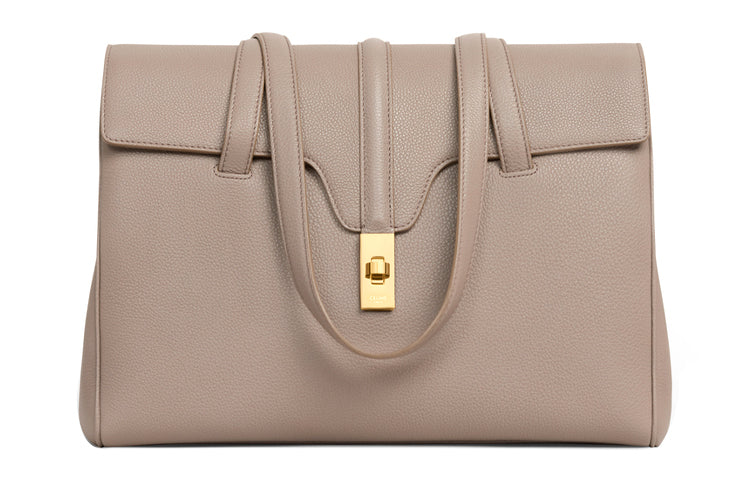 CELINE Cow Leather Handbag, One Shoulder Bag Medium Size Women's Pebble