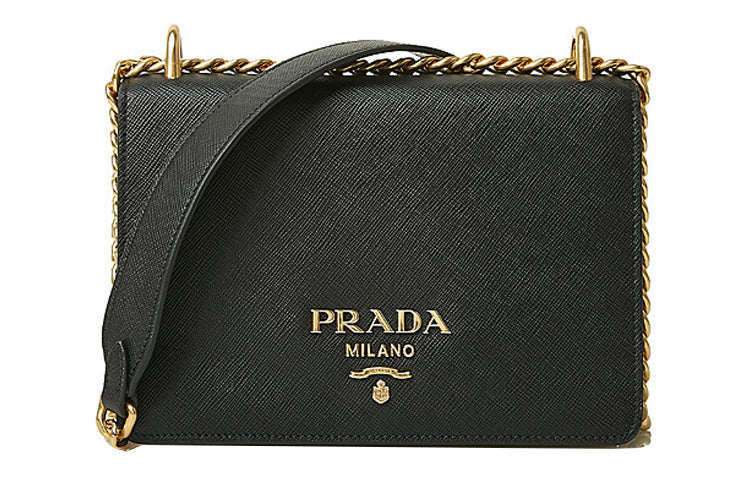 PRADA Cow Leather Handbag, Shoulder Bag, Crossbody Bag Women's Black