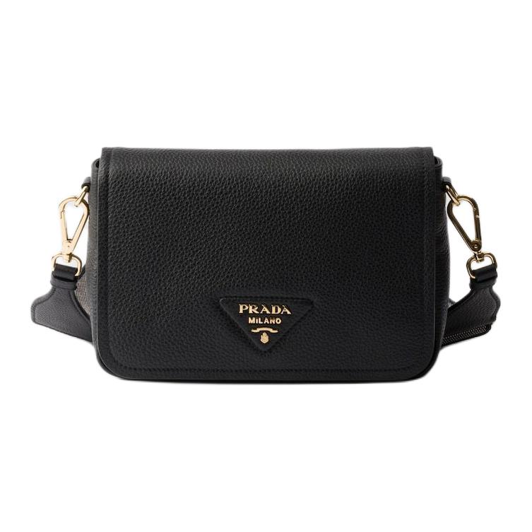 PRADA Calfskin Crossbody Bag Shoulder Bag Women's Black