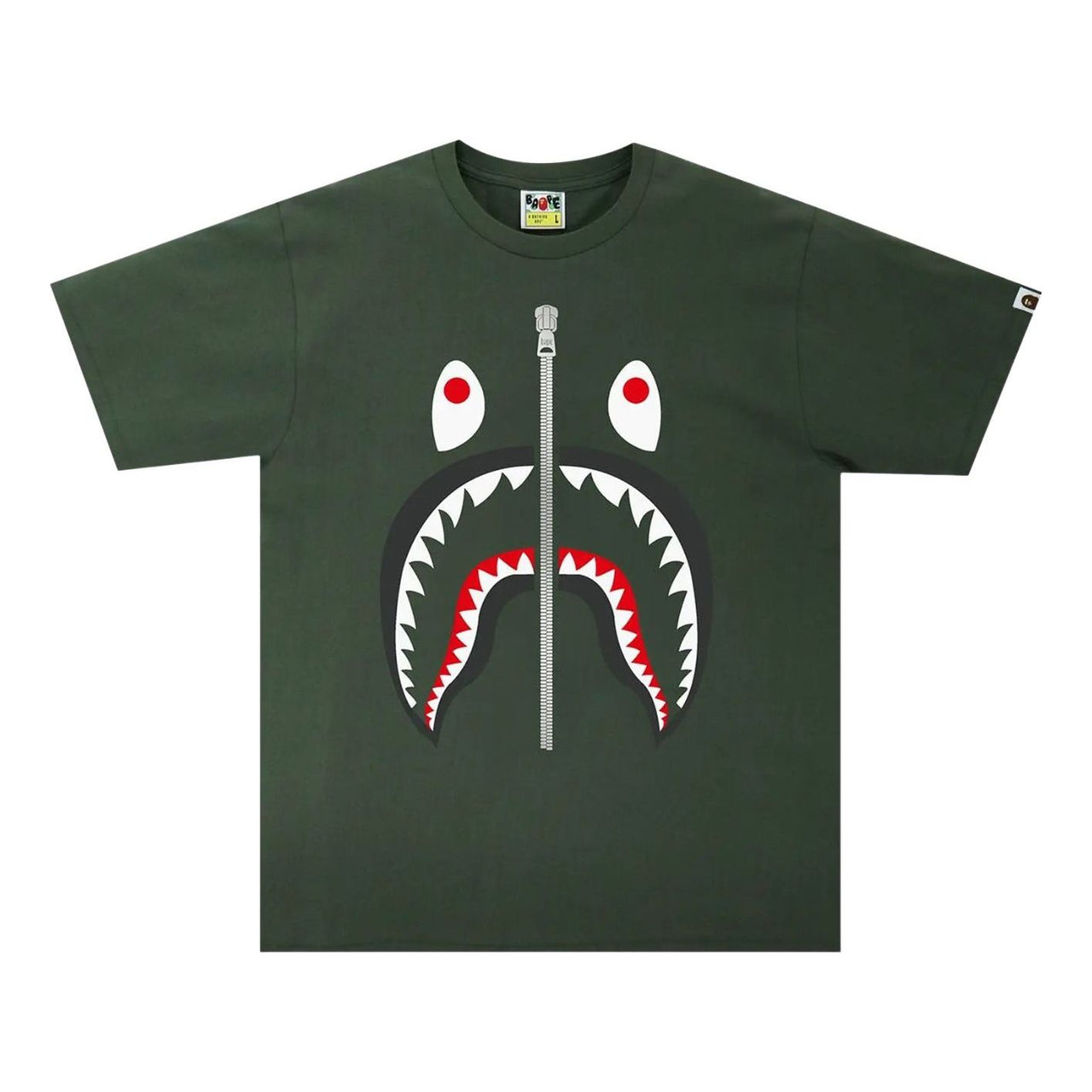 BAPE Shark Tee 'Olive Drab' 1H80-110-003