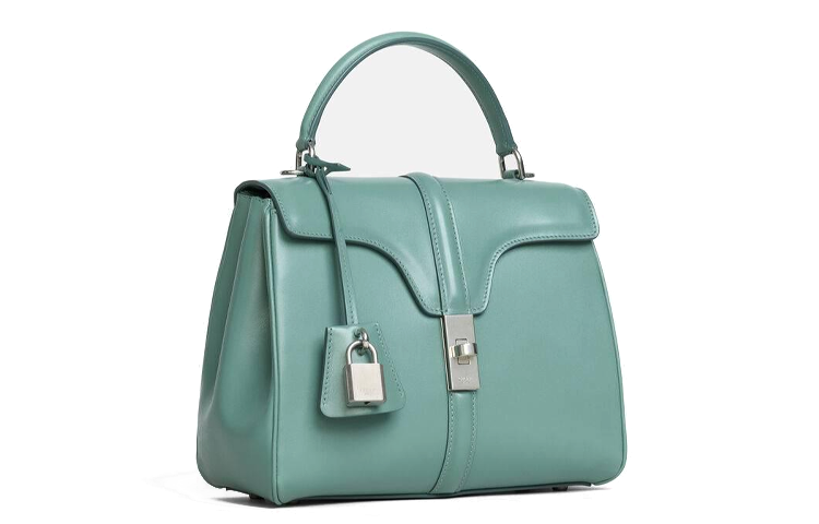 CELINE 16 Grained Calfskin Handbag, Handbag Small Size Women's Celadon