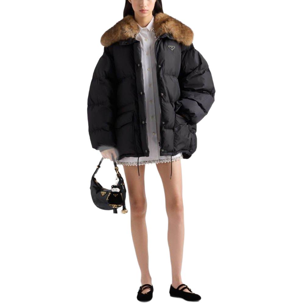 PRADA Enamel Triangle logo Padded Jacket