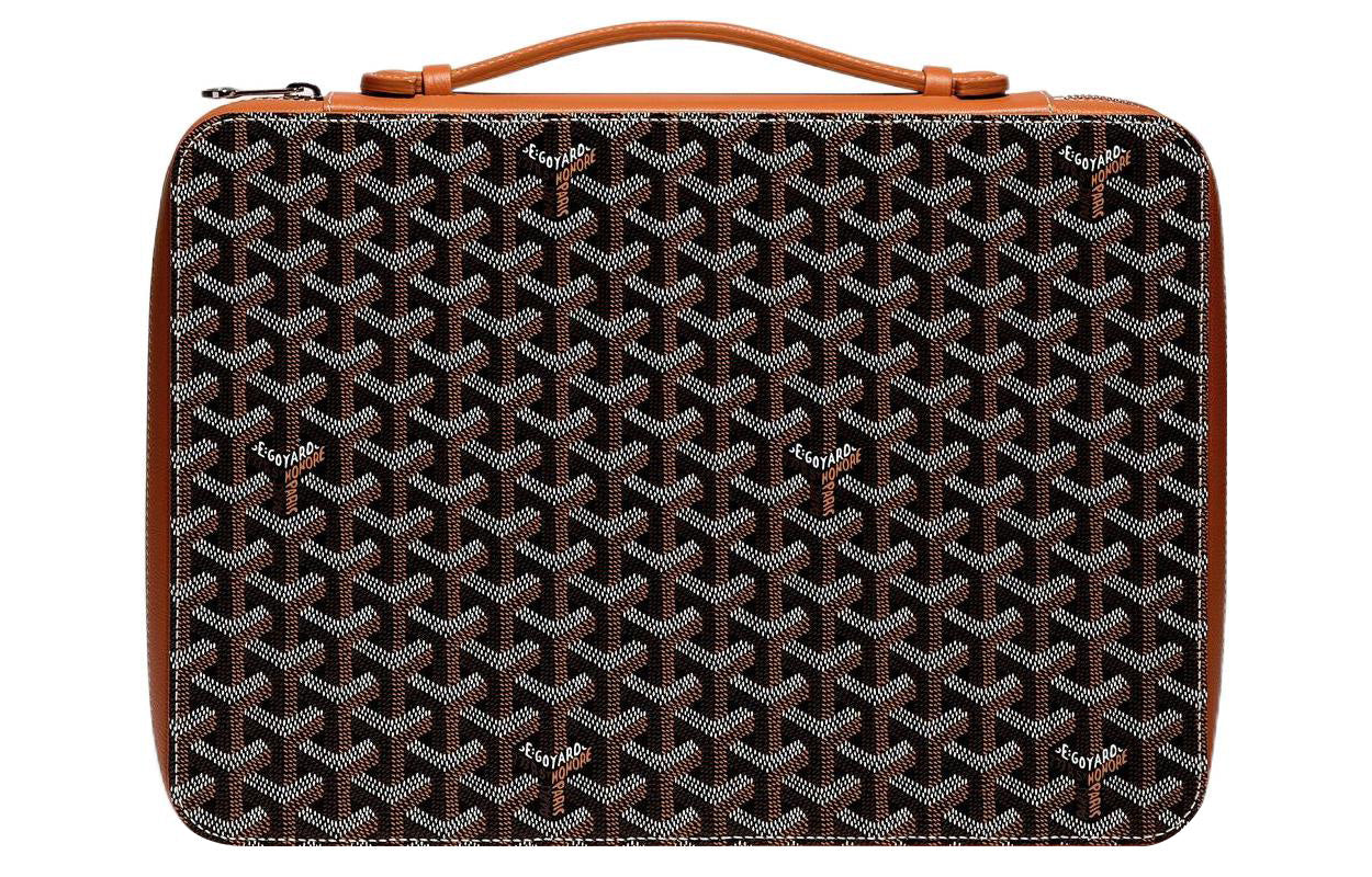 GOYARD COMPAGNON UNIVERSEL Canvas With Leather Business Bag Briefcase Men's Black/Brown