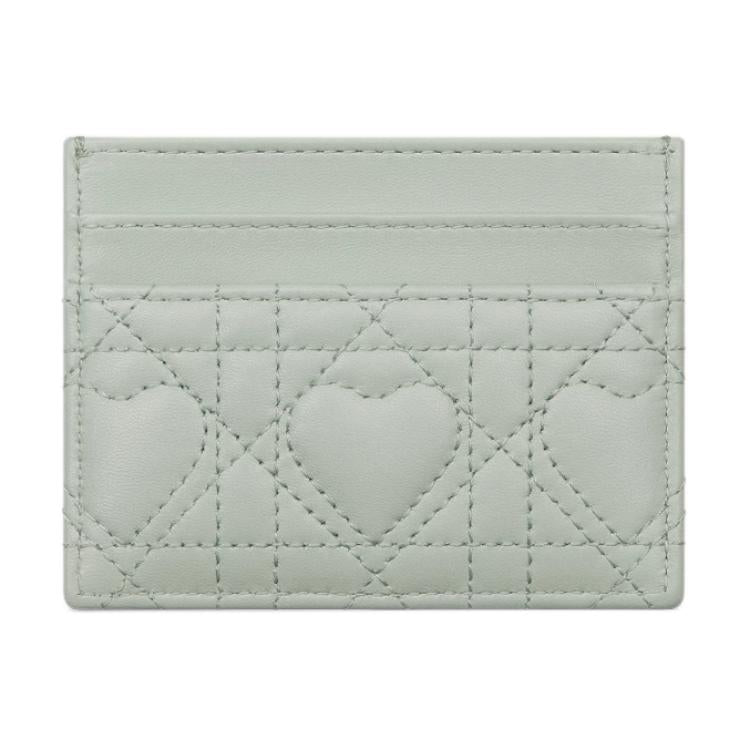 DIOR Jolie Lambskin Card Holder Women's Light Green