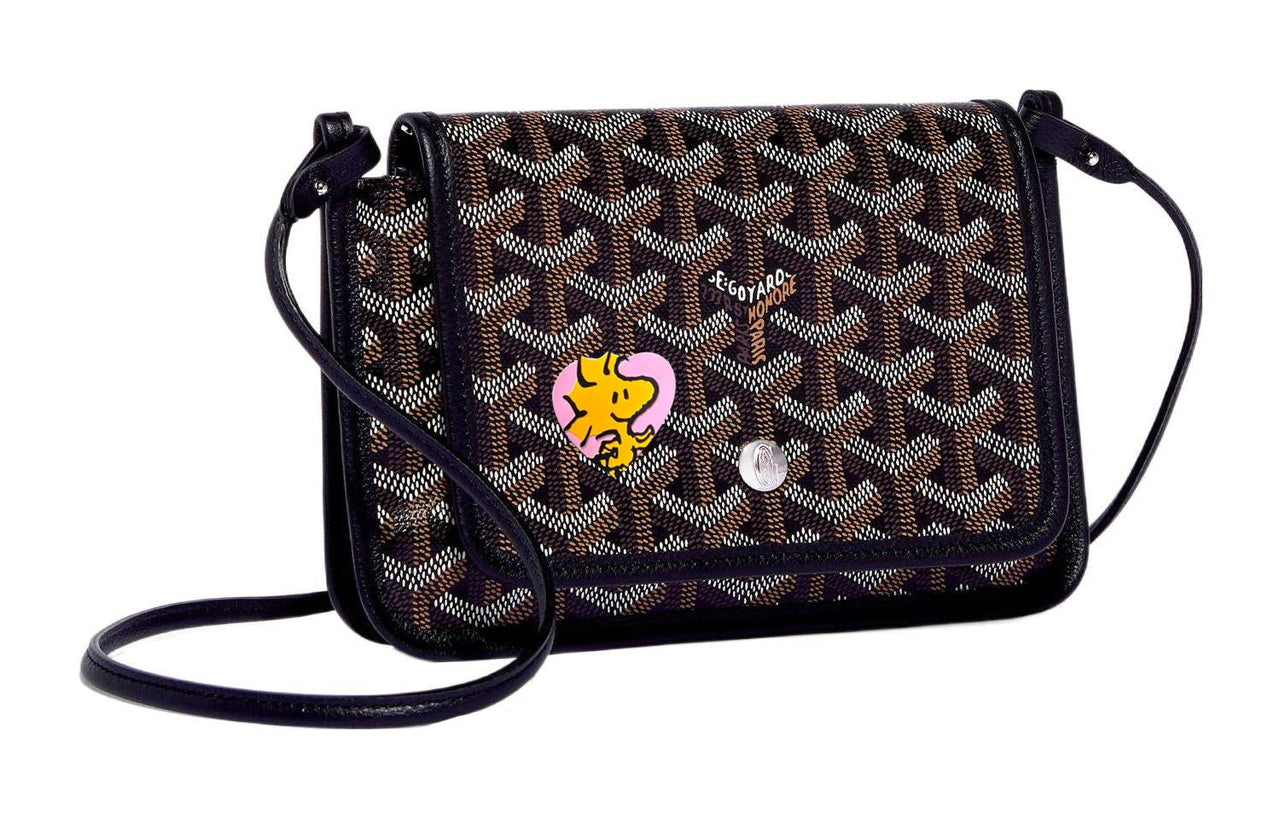 GOYARD Plumet Canvas With Leather Envelope Bag Handheld Shoulder Bag Crossbody Bag Small Size Unisex Black/Pink