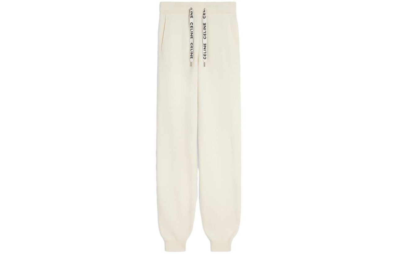 CELINE Knitted Sweatpants Women's White