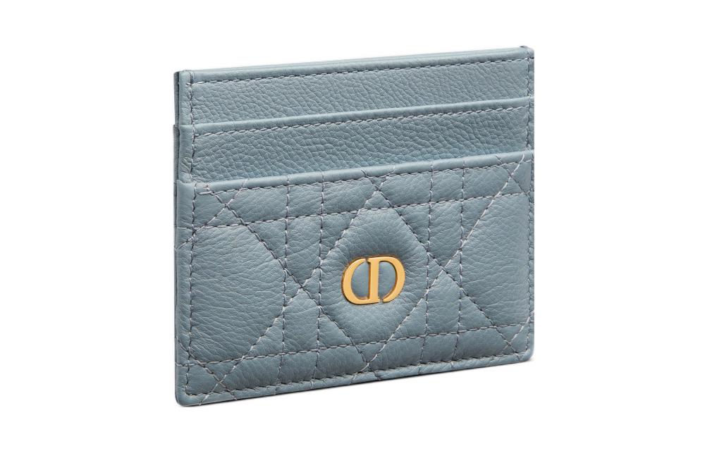 DIOR Soft Calfskin Card Holder Card Holder Women's Blue