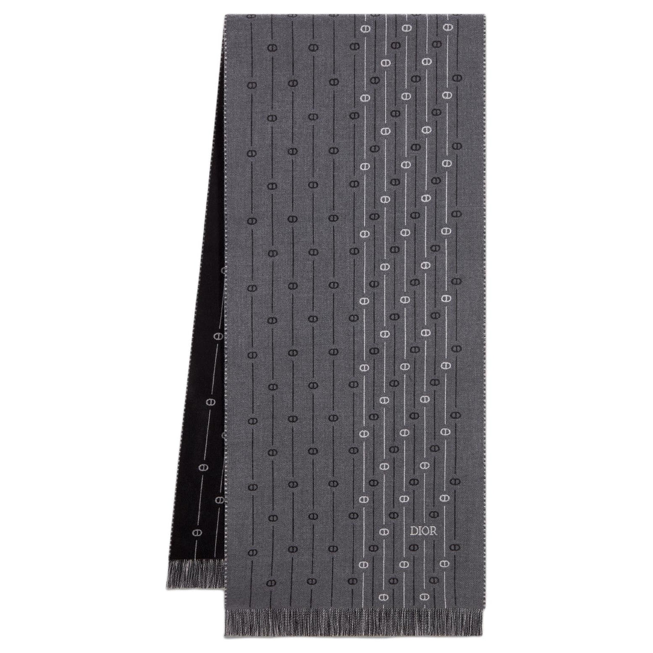 DIOR Sheep Wool Knit Scarves Men's Coal Gray