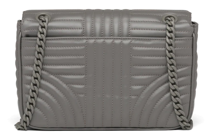PRADA Cow Leather Shoulder Bag Women's Dark Gray