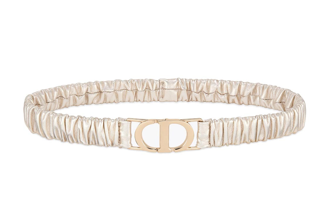 DIOR 30 Montaigne Leather Belts Women's Gold