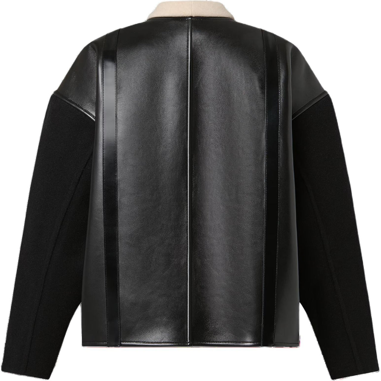 LOUIS VUITTON Leather Jacket Men's Black