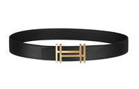 HERMES Leather Belts Unisex Black