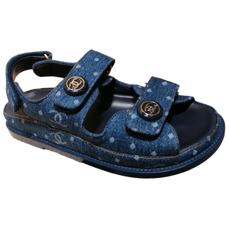 CHANEL Beach Sandals Women's Blue