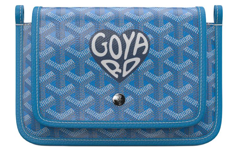 GOYARD Plumet Canvas With Leather Envelope Bag Crossbody Bag Shoulder Bag Unisex Blue With Dark Blue Small Heart