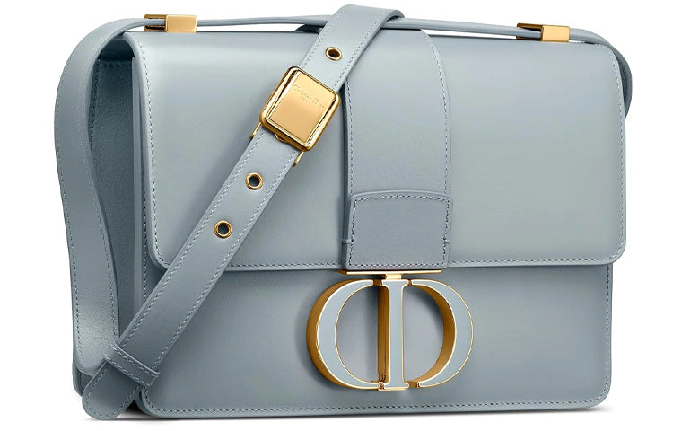 DIOR 30 Montaigne Cow Leather Shoulder Bag Women's Sky Blue
