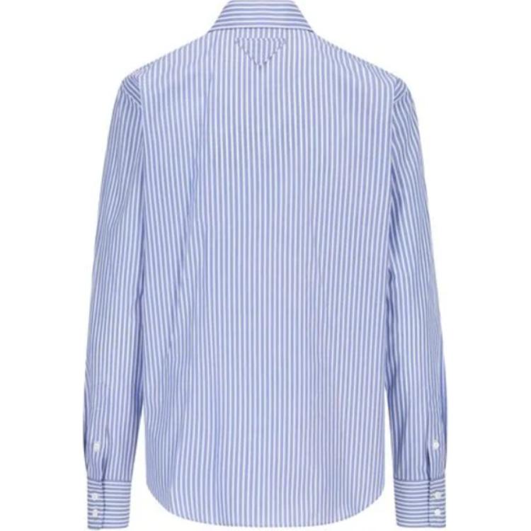 PRADA Embellished Long Sleeved Striped Shirt