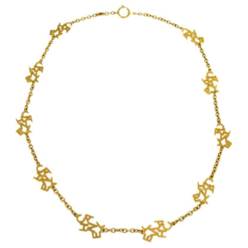 CHANEL 1990s Logo lettering Chain Necklace