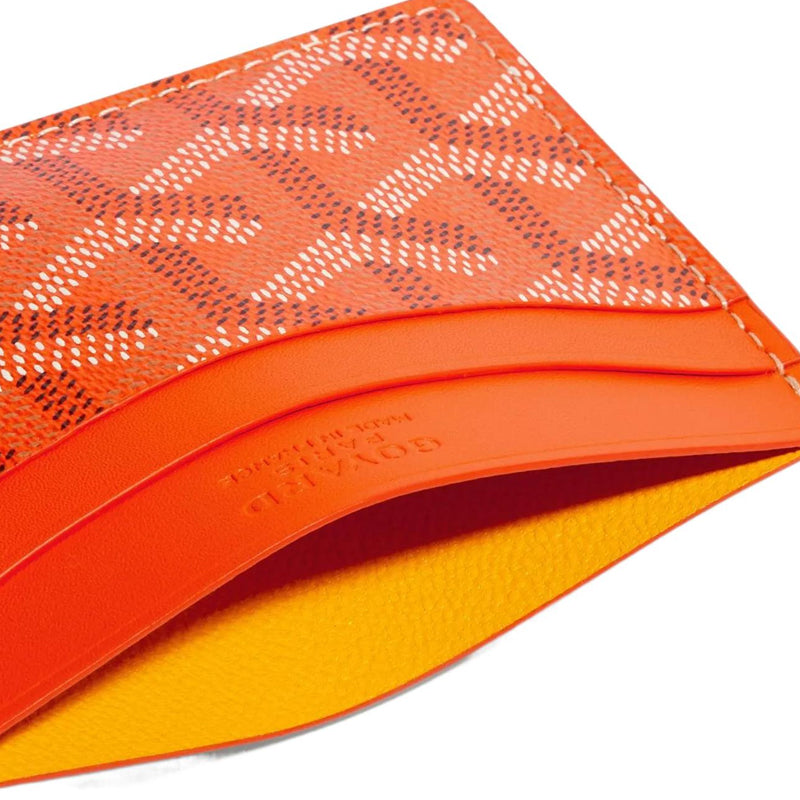GOYARD Saint Sulpice Canvas With Leather Dog's Teeth Card Holder Card Holder Unisex Orange & Gray Small Heart