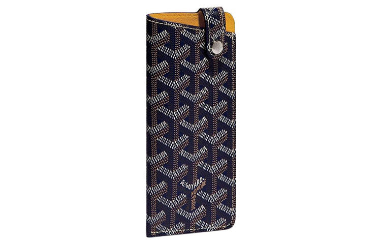 GOYARD Montmartre Canvas With Suede Calfskin Eyeglass Pouch Small Size Unisex Marine Blue