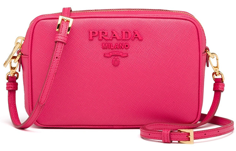 PRADA Cow Leather Small Square Bag Crossbody Bag Shoulder Bag Women's Pink