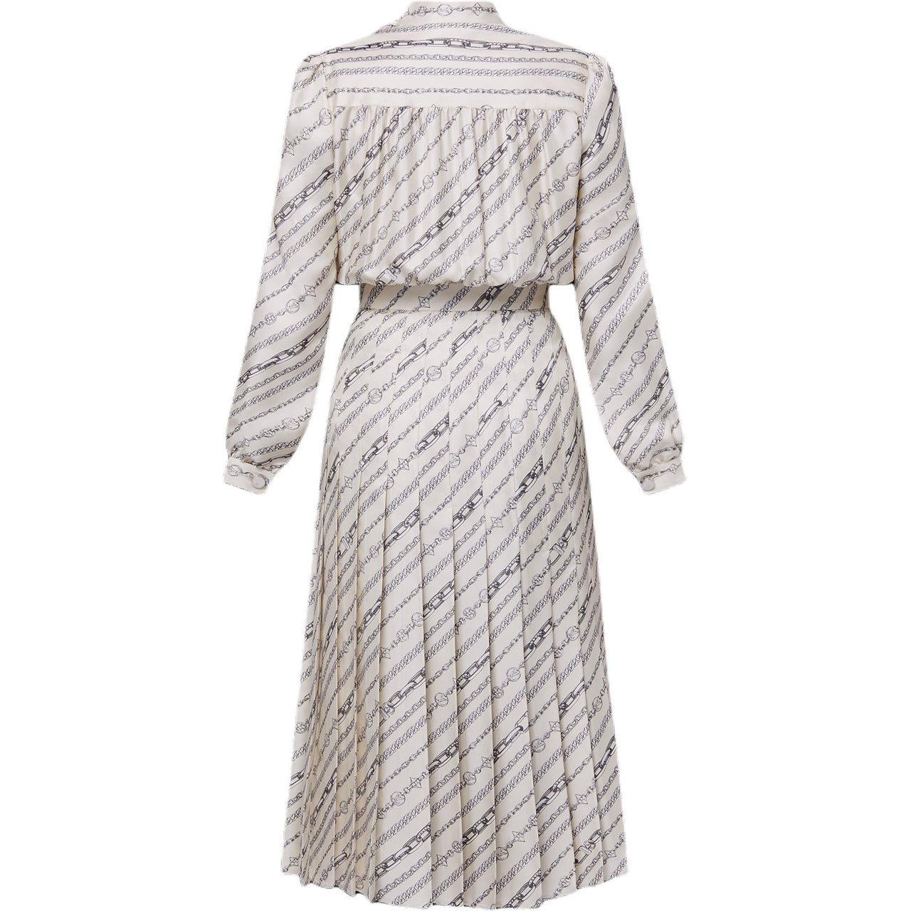 LOUIS VUITTON Long-Sleeved Chain Print Dress