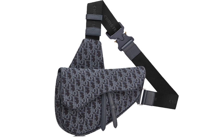DIOR Saddle Cow Leather With Nylon Sling Bag Men's Blue