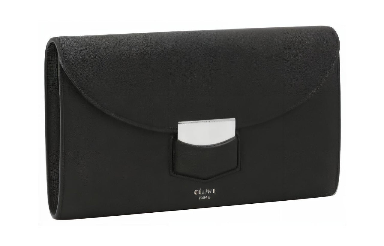 CELINE Calfskin Wallet Women's Black