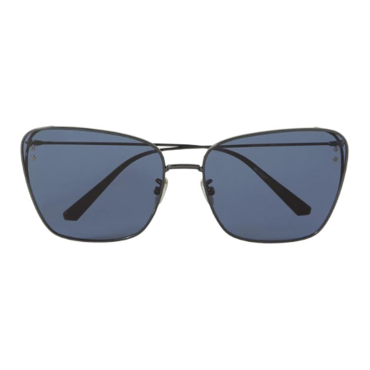 DIOR Metal Square Sunglasses Women's Ruthenium Purple