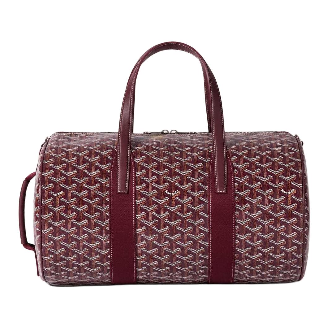 GOYARD Canvas With Calfskin Sports Bag Travel Bag Unisex Burgundy Color