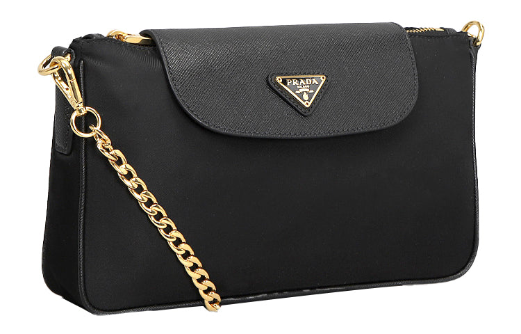 PRADA Cow Leather Chain Bag Shoulder Bag Crossbody Bag Women's Black