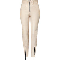 LOUIS VUITTON Zipper Accent Grained Leather Biker Pants