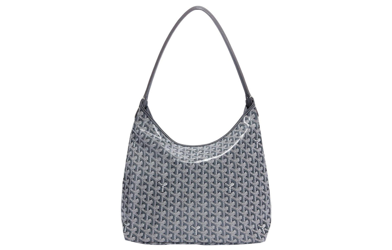 GOYARD Bohème Hobo Canvas With Leather Dogtooth Shoulder Bag Combo Bag Shoulder Bag Women's Gray Patchwork Khaki Hearts
