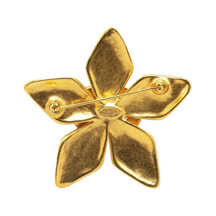 CHANEL 1996 CC logo Floral Brooch
