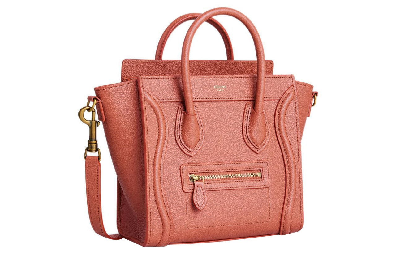 CELINE Calfskin Smiley Face Bag, Shoulder Bag, Crossbody Bag, Handbag Extra Mini Women's Pink