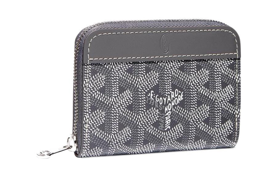GOYARD MATIGNON Canvas With Leather Wallet Coin Purse Mini Women's Gray