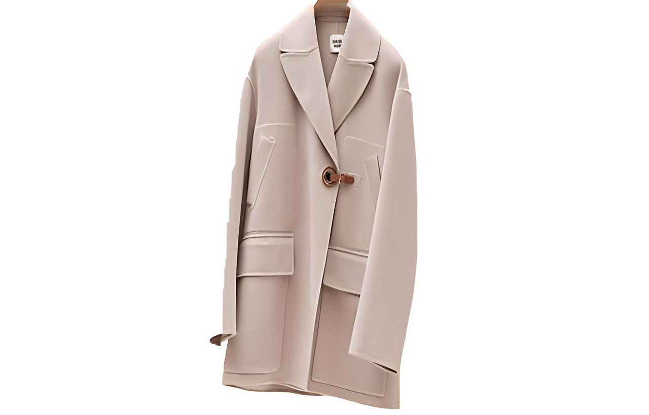 HERMES Coats Women's Light Camel