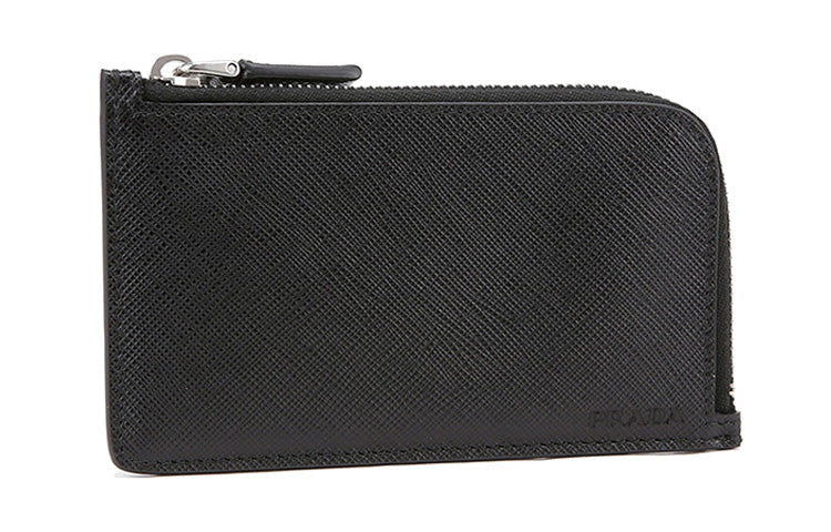 PRADA Cow Leather Wallet Men's Black