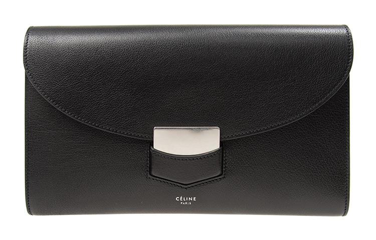 CELINE Goatskin Clutch Regular Women's Black