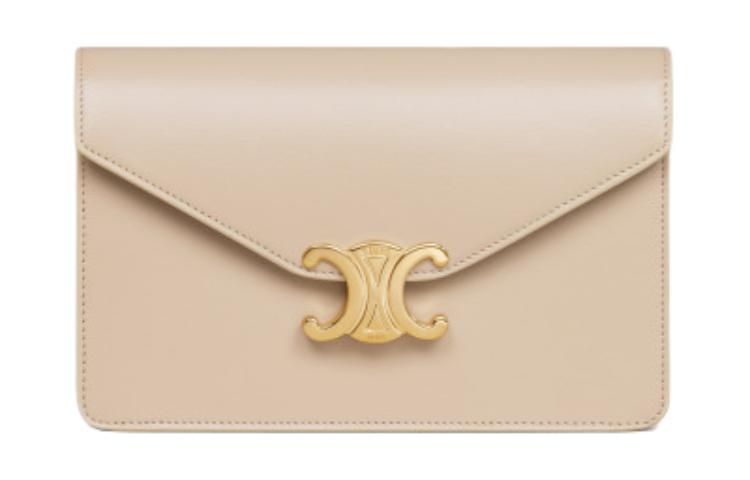 CELINE Cow Leather Wallet Mini Women's Nude