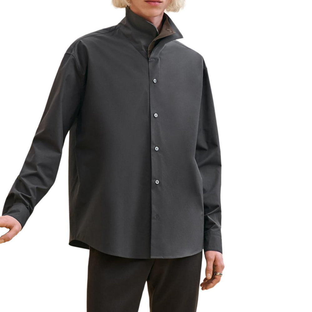 HERMES Shirts Men Dark Gray