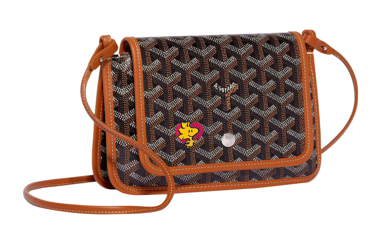 GOYARD Plumet Canvas With Leather Envelope Bag Handheld Shoulder Bag Crossbody Bag Small Size Unisex Brown/Red