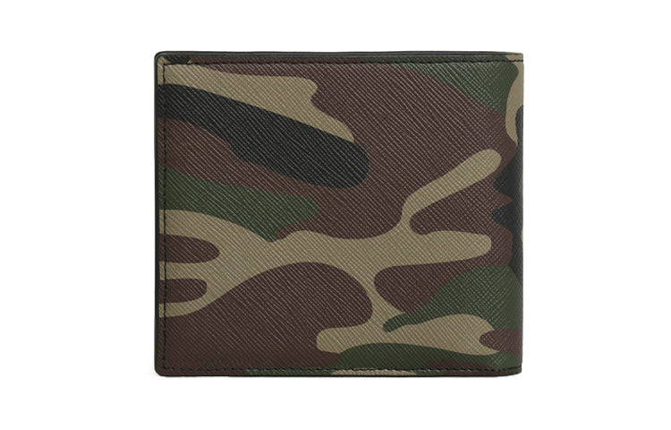 CELINE Cow Leather Wallet Unisex Camouflage/Khaki